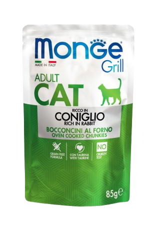 Monge Grill Trozos Húmedos Sabor Conejo Gato Adulto