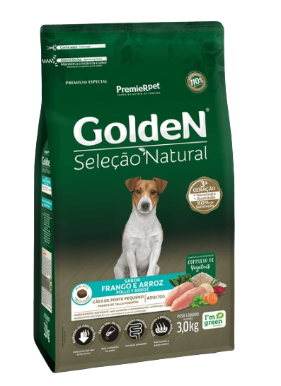 GoldeN Selección Natural Perros Adultos Razas Pequeñas Sabor Pollo y Arroz
