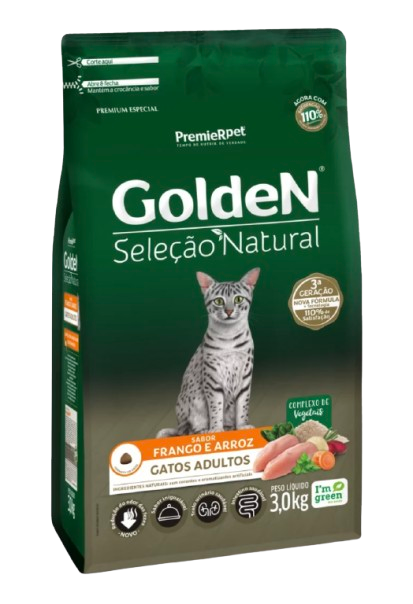 GoldeN Selección Natural Gatos Adultos Sabor Pollo y Arroz