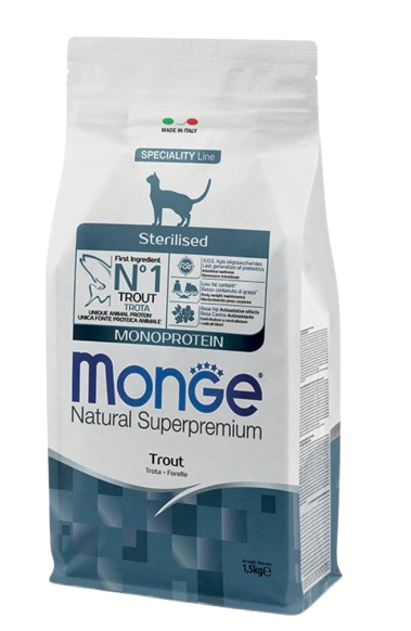 Monge Natural Superpremium Gatos Esterilizados Sabor Trucha