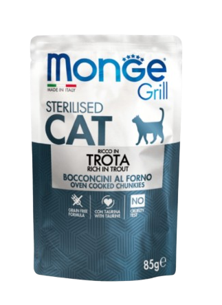 Monge Grill Húmedo Gato Esterilizado Sabor Trucha