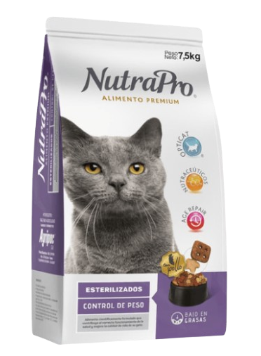 NutraPro Gatos Adultos Esterilizados y Control Peso Sabor Pollo