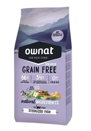 Ownat Grain Free Prime Gatos Esterilizados Sabor Pescado