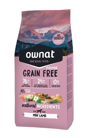 Ownat Grain Free Prime Perros Razas Pequeñas Adultos Sabor Cordero