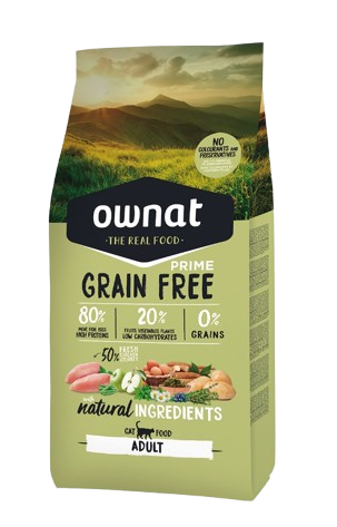 Ownat Grain Free Prime Gatos Adultos Sabor Pavo y Pollo