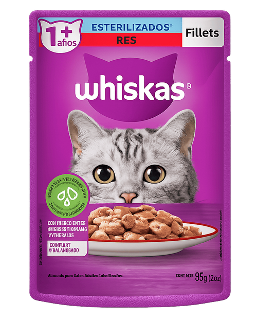 Whiskas Húmedo Gatos Esterilizados Sabor Carne